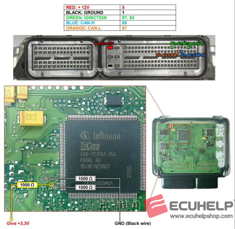 KT200 Read and Write VAG Infineon MED17.5.5 Boot Mode