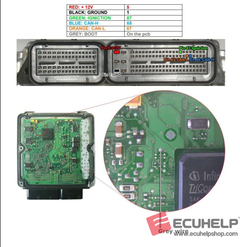 KT200 Read Write VW EDC17CP20 TC1796 Boot Mode