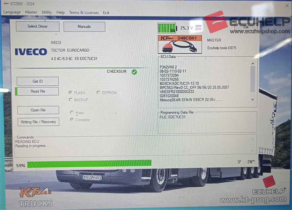 KT200II Read Write Iveco Edc7uc31 boot and jtag/bdm mode-01
