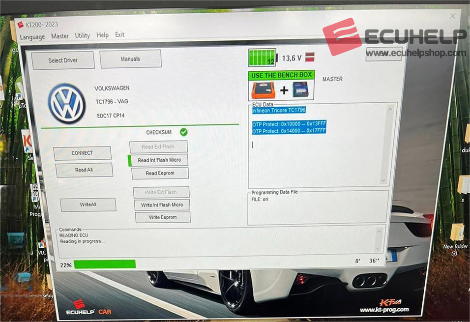 KT200 Read/Write VW Passat 2.0 EDC17CP14 in Bench Mode-03