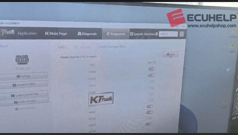 KT200 Plus read and write DCM6.2V on bench-05