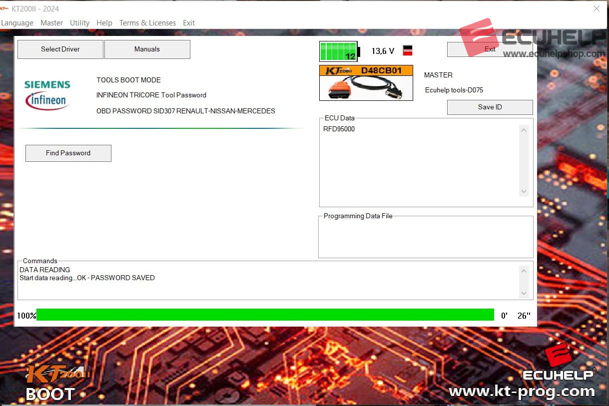 fix KT200II cant Boot read file of sid 307 mb w176 a180-03