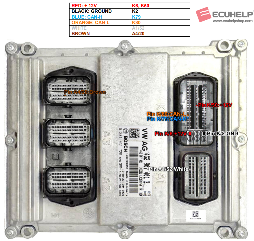 ECUHELP KT200II R/W Audi A6 3.0 2017 edc17cp54 on bench-01